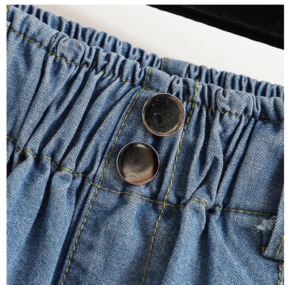 High Waist Wide Leg Loose Denim Shorts Women 2024 Summer New Arrivals Half Length Blue Color Jeans Shorts Korean Casual Jeans