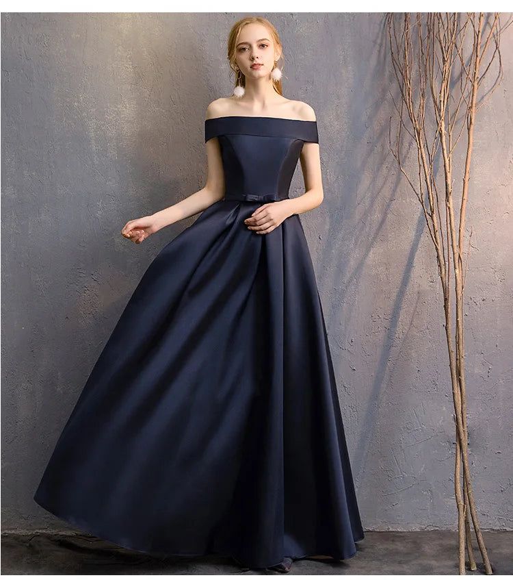 Long Bridesmaid Dress Spring/Summer 2025 New Temperament Satin Bridesmaid Sisters Dress Black Banquet Evening Dress Badiee Stylez