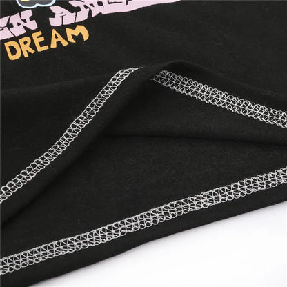 Gothic Graphic Printed T-Shirt For Ladies Harajuku Short Sleeve Crop Top Angels And Demons Print Tee Tops Women