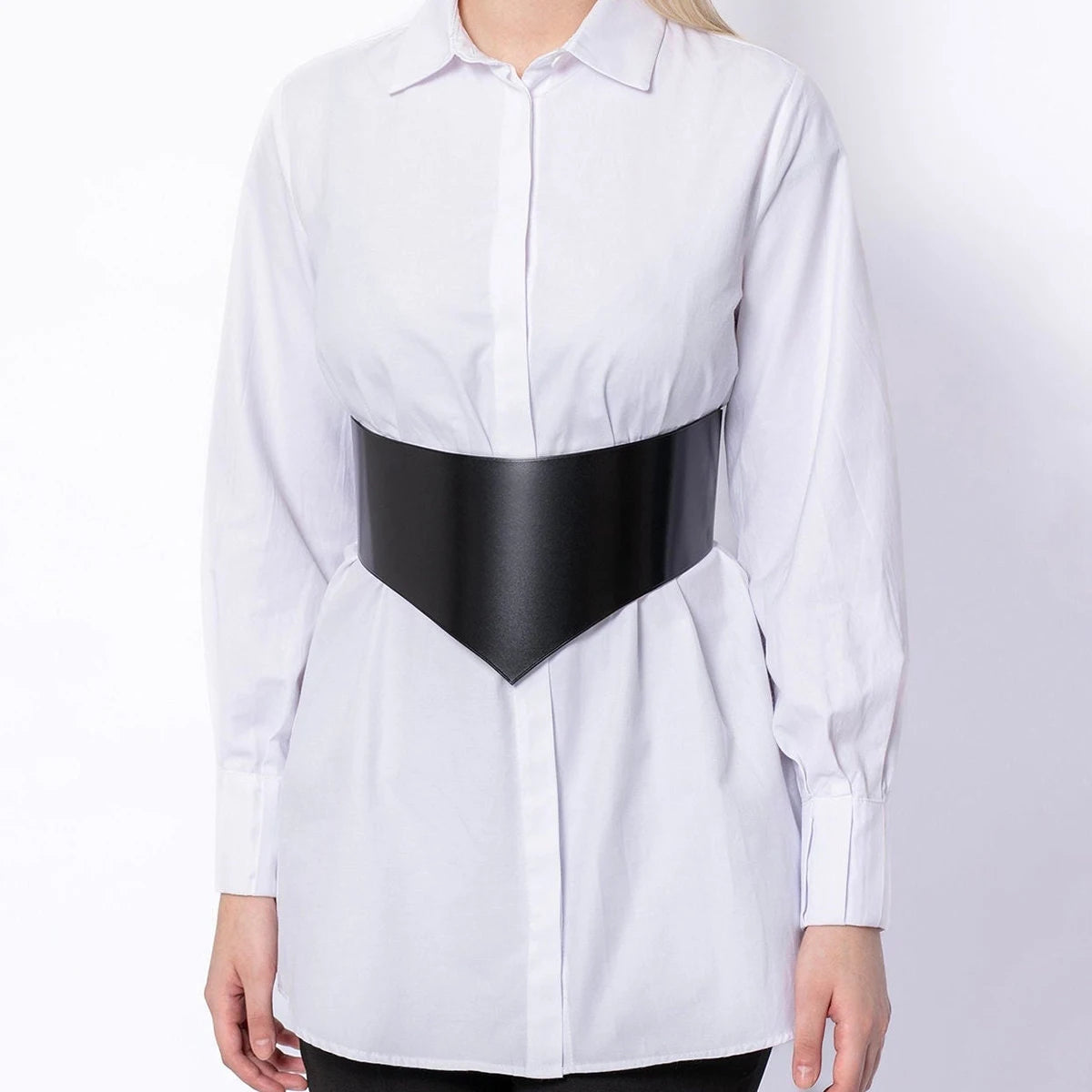 Wide Leather Belt Women Belt Female Street Style Wide   Decoration Wide Black Belt Plus Size Belt Punk Leather Corset Belt Badiee Stylez