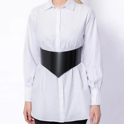 Wide Leather Belt Women Belt Female Street Style Wide   Decoration Wide Black Belt Plus Size Belt Punk Leather Corset Belt Badiee Stylez