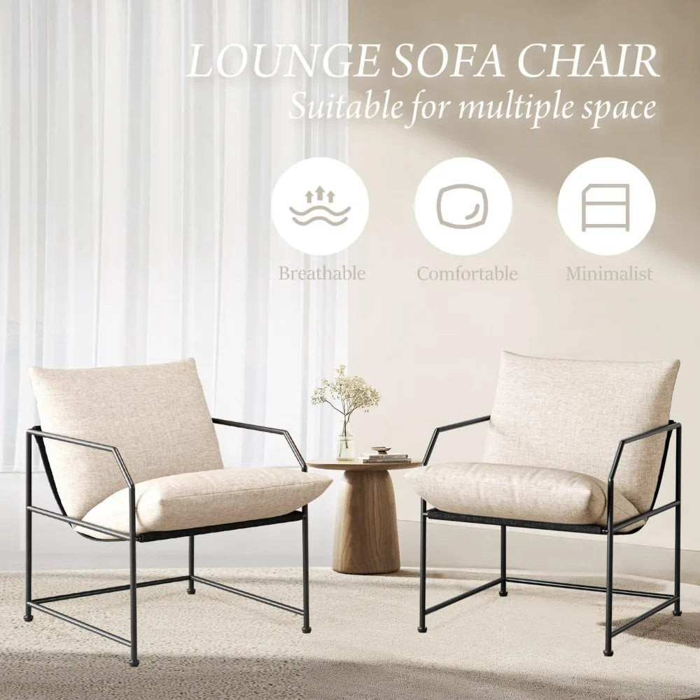 Accent Chair Living Room Chairs Accent Chairs Set of 2 Comfy Reading Chair for Bedroom Upholstered Lounge Chair Mid Century Badiee Stylez