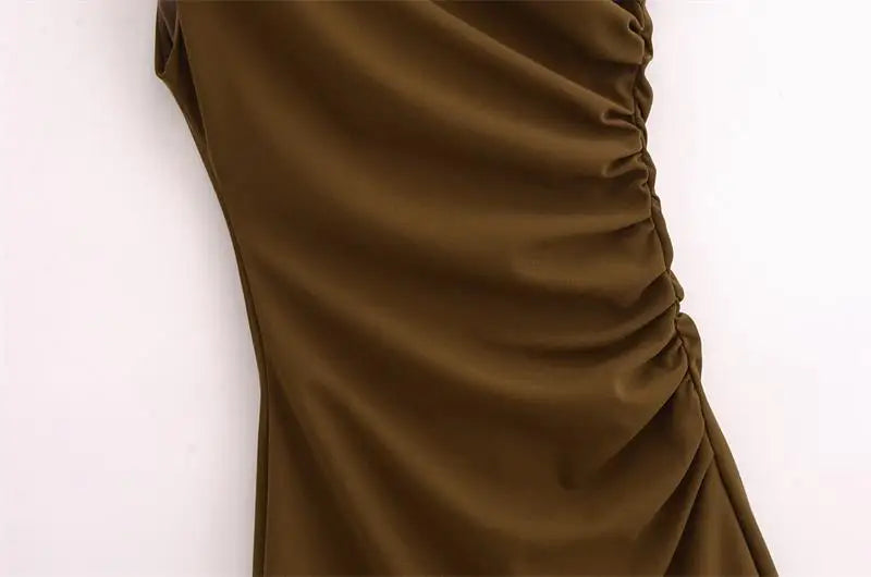 New Elegant Dresses Women's Summer 2025 New Fashion Tight Ruched Mini Party Women's Dress Street Youth Holiday Dress