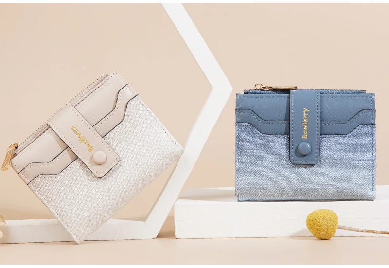 Baellerry High Quality Women Wallets New Simple Short Card Holde Brand Female Purse Photo Holder Coin Pocket Zipper Women Wallet