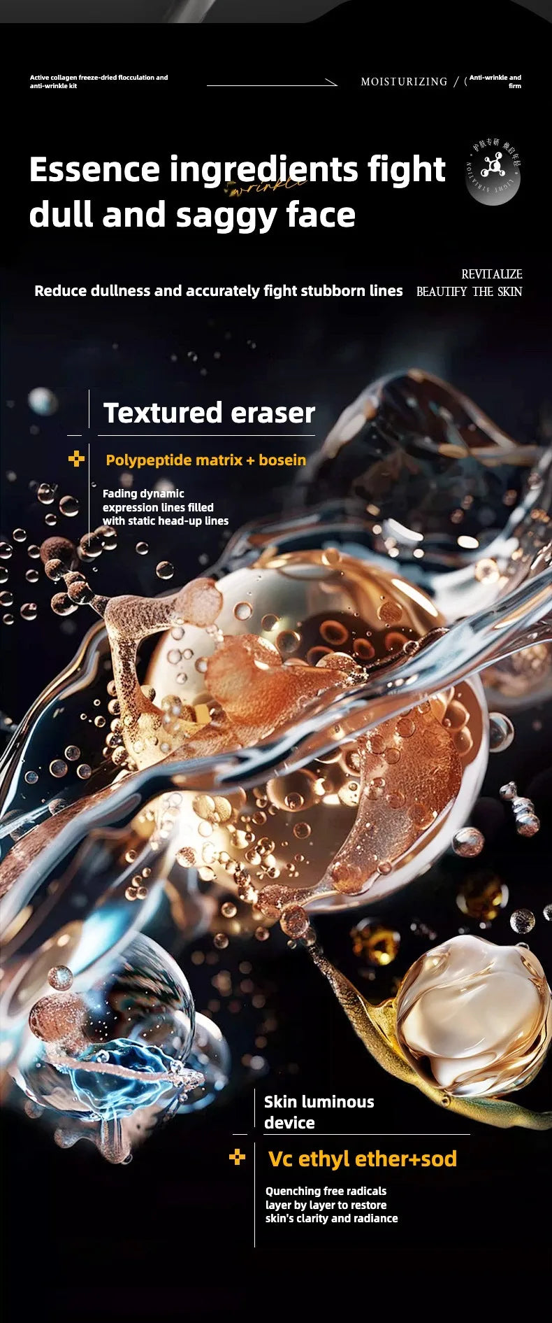 Collagen Peptide Anti-Wrinkle Freeze-dried powder- Firming, Lifting Hydrating Face Kit for All Skin Types Beauty care product