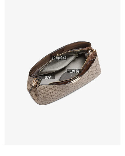 FOXER Monogram Women Shoulder Tote Bag 2025 Fashion Commuter Female Large Crossbody Purse for Mom