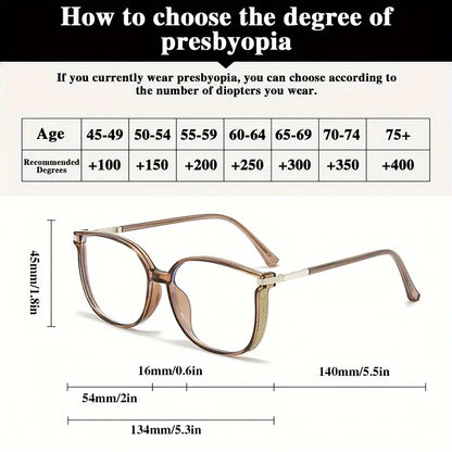 Reading Glasses Women Men Square Prescription Lenses Multifocal Eyeglasses Anti-blue Light Computer Eyewear Frames Badiee Stylez
