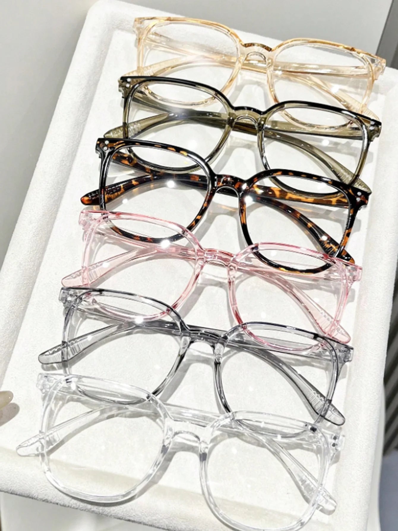 1Pc/3Pcs/4Pcs/6Pcs European and American Classic Popular Square Frame Glasses Set Men's and Women's Fashion Glasses Badiee Stylez