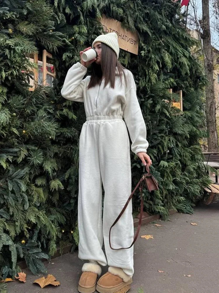 Jumpsuits Women Rompers One Piece Full Sleeve Zipper Overalls Long Pants Elastic High Waist Rompers Y2k Streetwear Jumpsuit 2025 Badiee Stylez