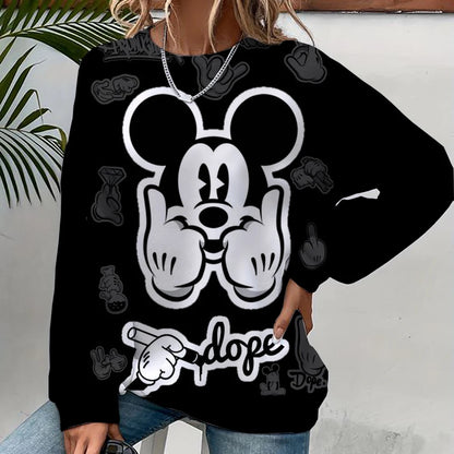 Mickey Mouse Print Women Hoodies Sweatshirts Streetwear Cute Oversized Hoodies Pullover Cropped Hoodies Females Y2k ANZ5JZ0196