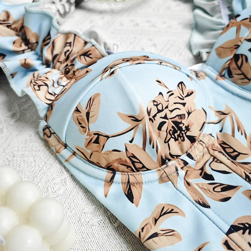 Sexy Bandage Ruffle Off Shoulder Slim Top Chic Straps Camis Slim Korean Tanks Top Elegant Crop Top Summer Women Bustier