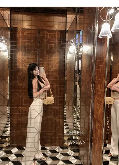 Sexy Camis Plaid Chic tube top Slim Korean Tanks Top Sleeveless Elegant Crop Top Summer Women Bustier