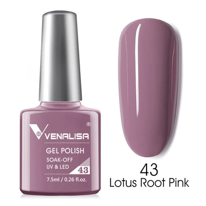 VENALISA Nail Gel Polish 7.5ml Super Glossy Glitter Gellack Great Coverage Soak Off UV LED Semi Permanent Beauty Nail Manicure 43