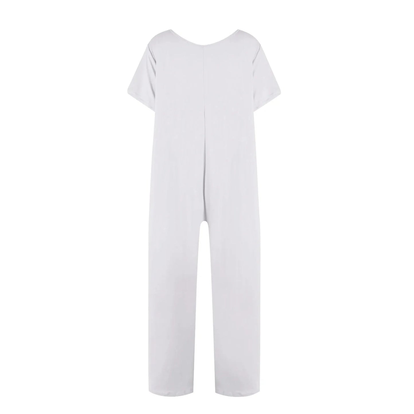 jumpsuit women Fashion Casual Short Sleeve Jumpsuits Loose and comfortable Pullover bodysuit With Pockets trend monos largos Badiee Stylez