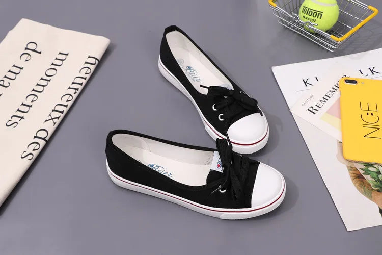 Canvas Small White Shallow Cut Summer Flat Sport Casual Ladies Soft Sneakers Platform Zapatillas De Mujer Tenis Women Luxury