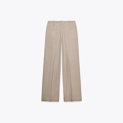 Fashion Short Jackets Pants Sets Women Lapel Zipper Long Sleeve Coats Pleated Straight Pant 2025 Spring Summer Lady Office Suits