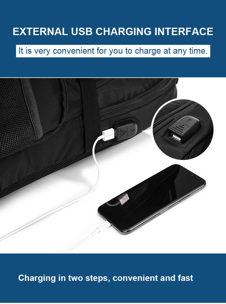 Waterproof 15.6/17.3 Inch Laptop Backpack Men USB Charging Swiss Backpack Travel Women Rucksack Male Vintage School Bag Mochila