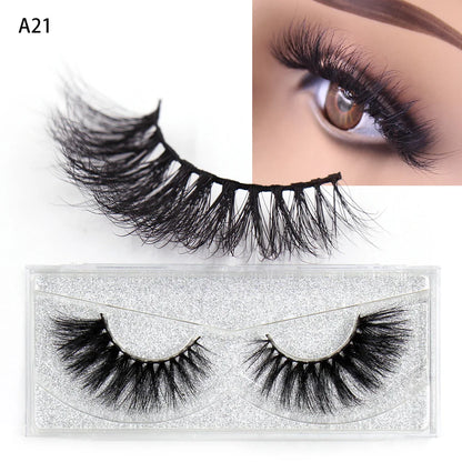 LEHUAMAO False Eyelashes Mink Lashes Natural Thick False Eyelashes Extension Wispy Soft Lashes Makeup Tools D22 1Pair-A21