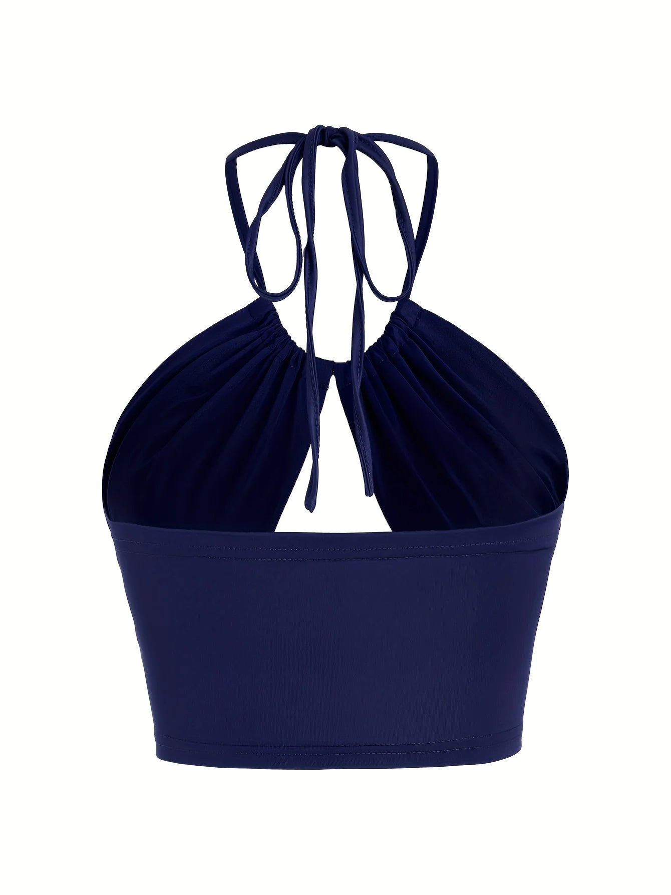 Europe and the United States solid color hanging neck small tube top hollowed out umbilical slim hot girl suspender vest