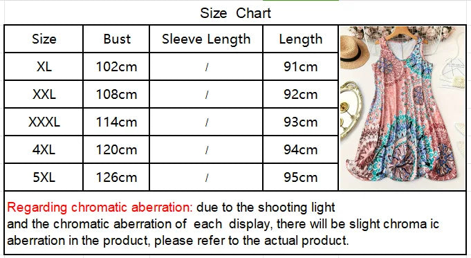 plus Size Printed Casual V-Neck Geometric Pattern Sleeveless Dress for Women