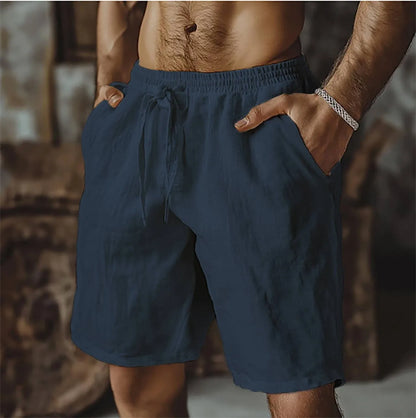 2025 New Summer New Men's Cotton Linen Breathable Shorts Hawaii Beach Pants Male Solid Color Trousers Loose Versatile Streetwear Badiee Stylez