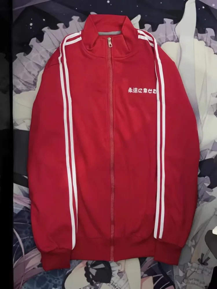 Black Cute Sweatshirts Coat Women's Clothing Stand Neck Zipper Jackets Y2k Tops Fashion Casual Hoodies Ropa Mujer Chic 986 Red