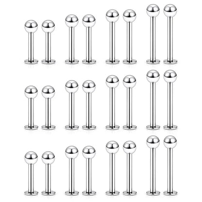 10-100pcs/lot Stainless Steel Labret Lip Bar Rings Stud Tragus Helix Bar Ear Cartilage Piercings Jewelry for Women Men 3mm Ball