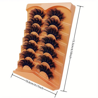 21 Pairs 3-Pack Fake Lashes Fluffy Russian Strip Lashes 3D Fake Lashes Makeup Messy False Eyelashes Fluffy Thick Lashes
