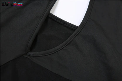 Weird Puss Cross Halter Women Tank Tops Hollow Out Backless Sleeveless Irregular Mesh Patchwork Solid Sexy Wild Party Clubwear