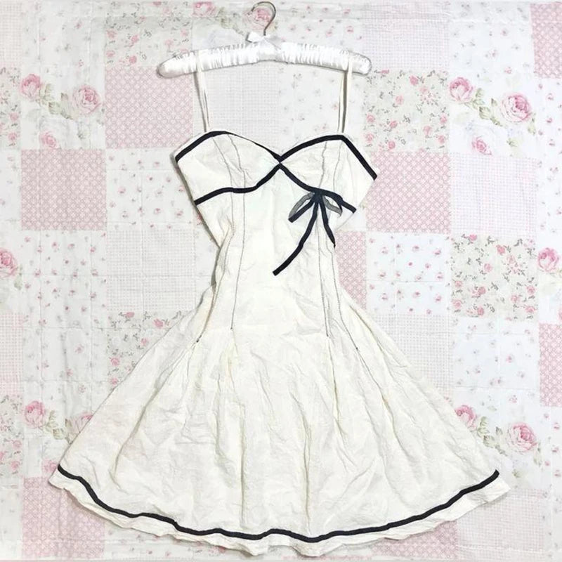 Grunge Punk Gothic Fairycore Emo Girls Dress Sexy Slim Lace Chic Fashion Aesthetic Women's Dresses Harajuku Retro Y2K Streetwear White