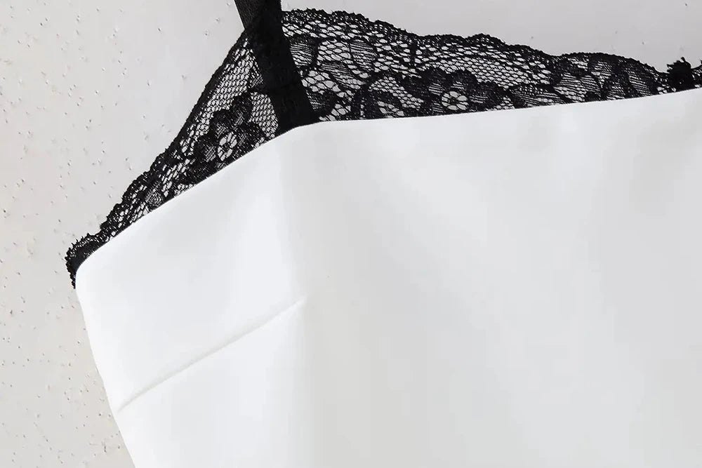 TRAFZA Women Sexy Lace Splicing Dress Fashion Slim Strapless Spaghetti Straps Mini Dresses Evening Party Sexy Short Dresses Badiee Stylez