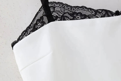 TRAFZA Women Sexy Lace Splicing Dress Fashion Slim Strapless Spaghetti Straps Mini Dresses Evening Party Sexy Short Dresses Badiee Stylez