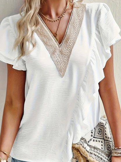 Women's oversized woven casual summer solid color shirt