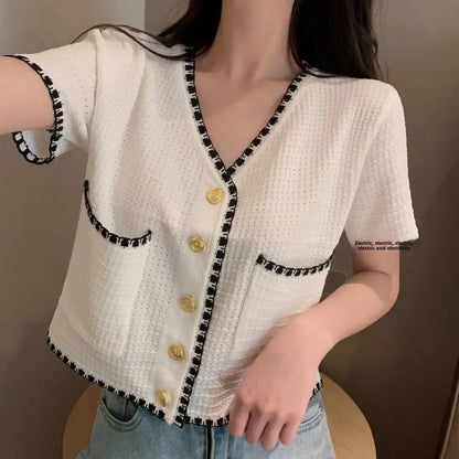 Plus Size Knitted Short Sleeve Open Cardigan for Women Elegant Slimming Style Summer Thin Material Big Size Fashionable
