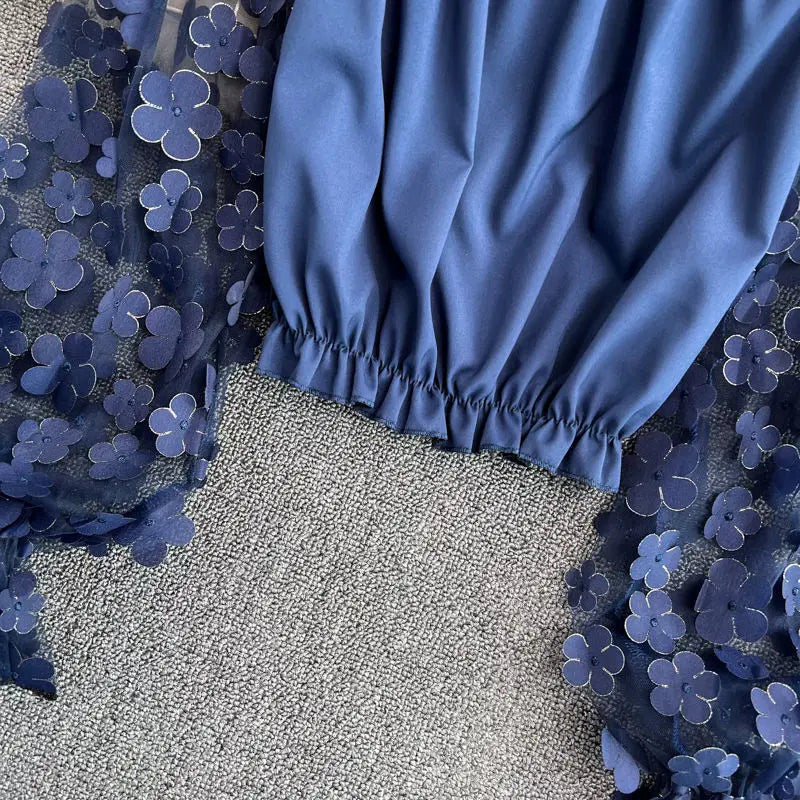 Off Shoulder Sexy Lace Blouses Women 2025 Spring Summer Korean Fashion Long Sleeve Tops Slim Flower Transparent Chiffon Shirts