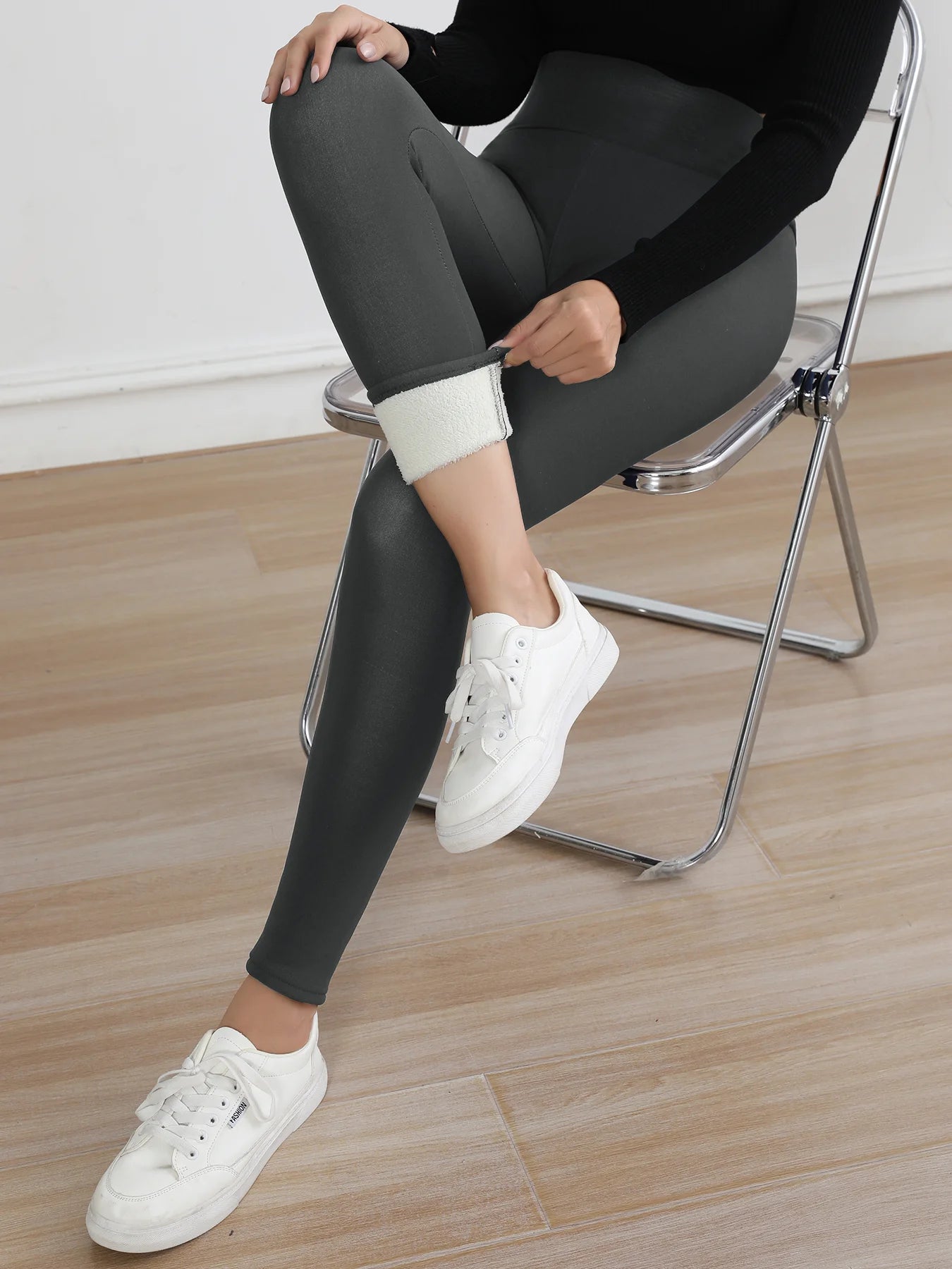 Autumn Winter Warm Fleece Women Leggings Velvet Thicken High Waist Tights Elastic Slim Solid Color Leggings Prevent Cold Tights