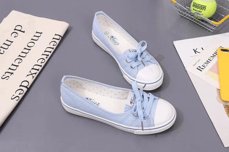Canvas Small White Shallow Cut Summer Flat Sport Casual Ladies Soft Sneakers Platform Zapatillas De Mujer Tenis Women Luxury