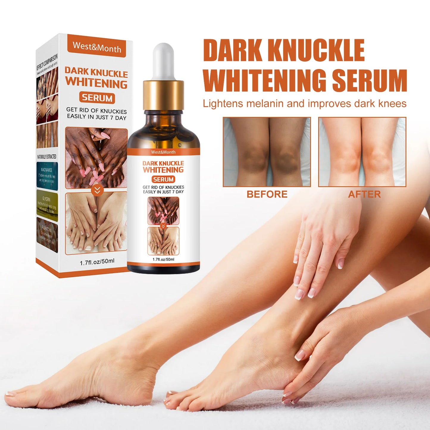 WEST MONTH Darkening Beauty Serum Effectively Moisturizes Skin Makes Skin Smoother Tender Moisturizing Exfoliates Evens Skin 50g