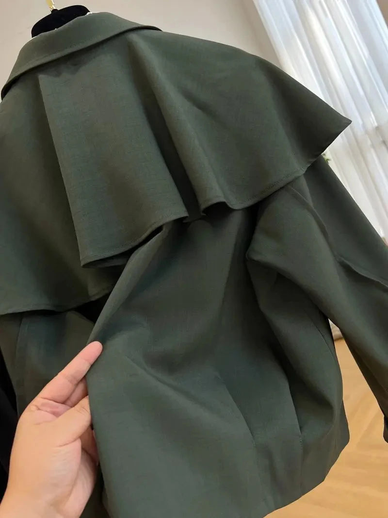 Korean Fashion Cloak Casual Capes Jacket Women's 2024 Autumn Winter Jacket Top Fall Outfits Y2k Streetwear New in Outerwear Goth