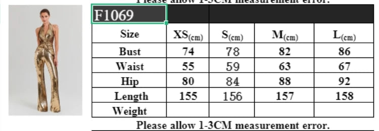 Women's Sleeveless Gold Sequin Jumpsuit Sexy V Neck Sparkle Sequined High Waist Wide Leg Pants Jumpsuit Celebrity Evening Party Badiee Stylez