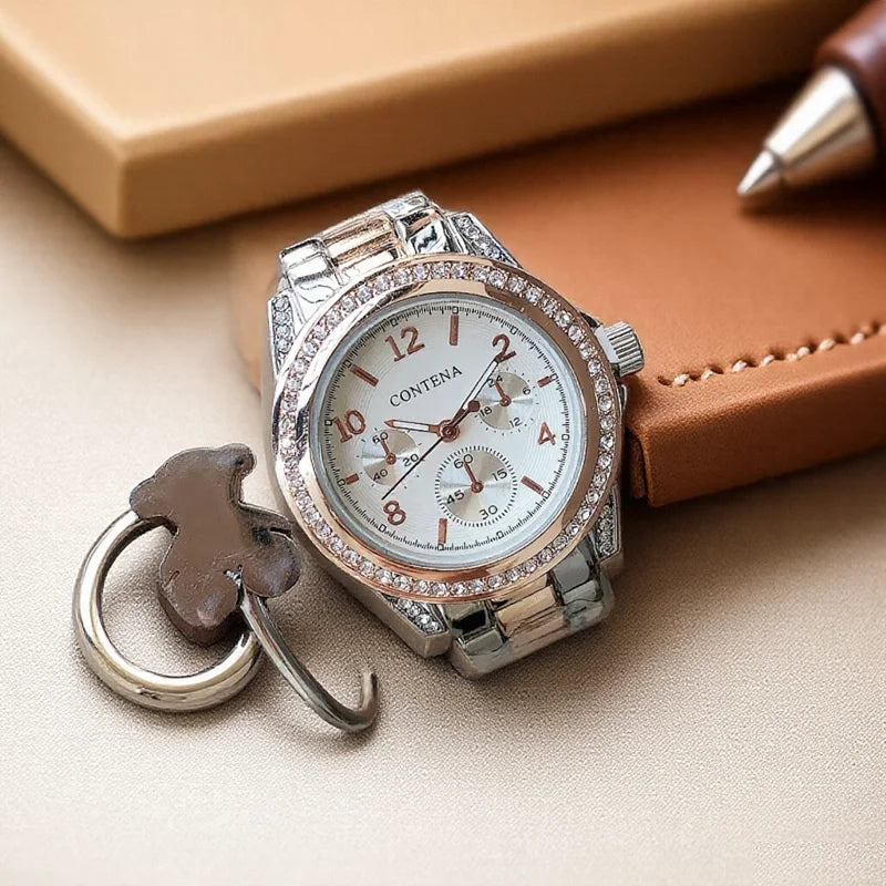 Fashion Diamond Women's Watch Luxury Stainless Steel Ladies Quartz Wristwatch Clock Elegant Dress Female Clock relogio feminino