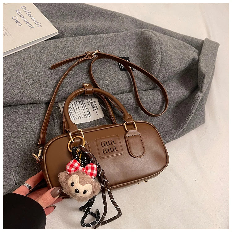 Luxury high-end designer portable bowling bag female 2025 new autumn and winter fashion all-match messenger bag small square bag