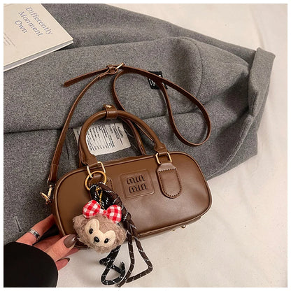 Luxury high-end designer portable bowling bag female 2025 new autumn and winter fashion all-match messenger bag small square bag