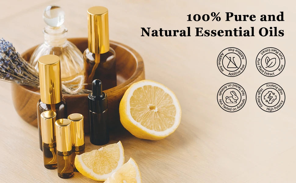 EUQEE 10ml Natural Plant Essential Oil with Dropper For Diffuser Humidifier Lavender Jasmine Eucalyptus Vanilla Essential Oils - Badiee Stylez