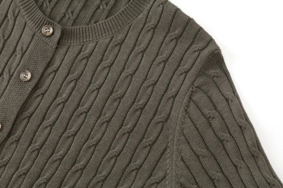 AS AW25 new design knitting cable cardigan + ribbing mockneck dress maxi length match for lady wear