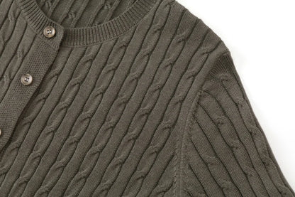 AS AW25 new design knitting cable cardigan + ribbing mockneck dress maxi length match for lady wear