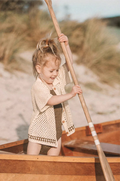 2025 Summer New Baby Short Sleeve Hollow Knit Cardigan Solid Infant Girl Coat Cotton Toddler Boys Knitted Jacket Kids Clothes