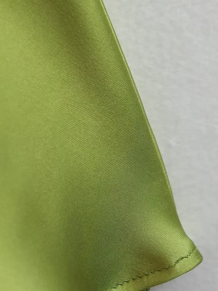 2023 Summer New Women's Dress Tanksilk-satin Feeling Sleeveless Dress 9588 Western Style Fashion