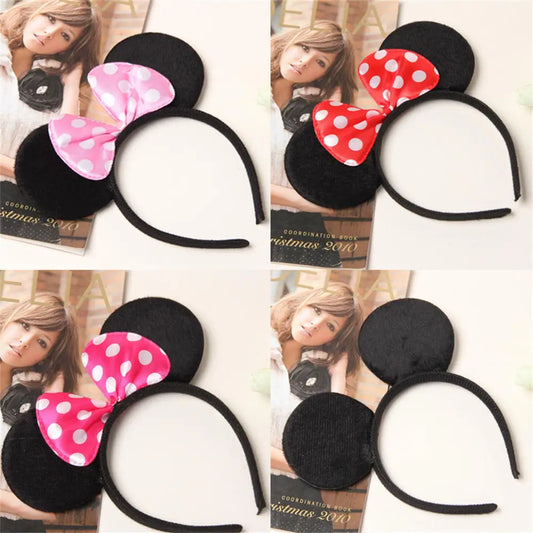 Knot Accessories Minnie Hairbands Favors Mom Lovely Ears Kids Mickey Headbands Hair Boys Party Sequin Baby Birthday Bows Girls