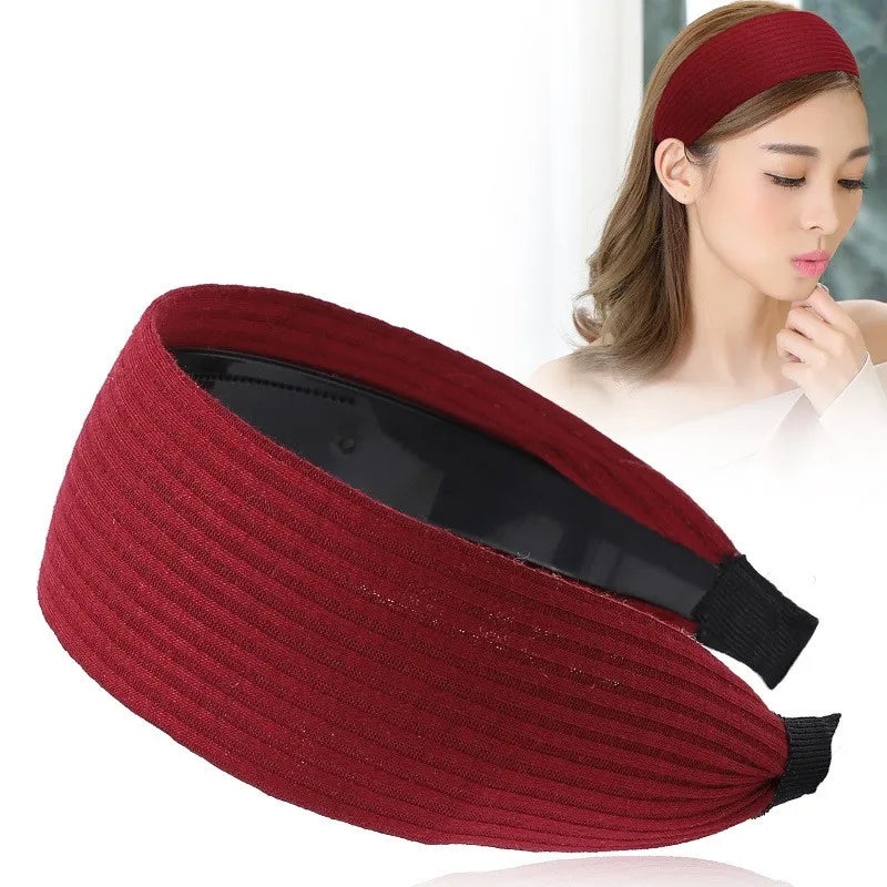 Wide-Brimmed Non-Slip Headband Women's Short Hair Simple Hair Clip Cover Gray Hair Fashion Temperament Hair Pressing Headwear